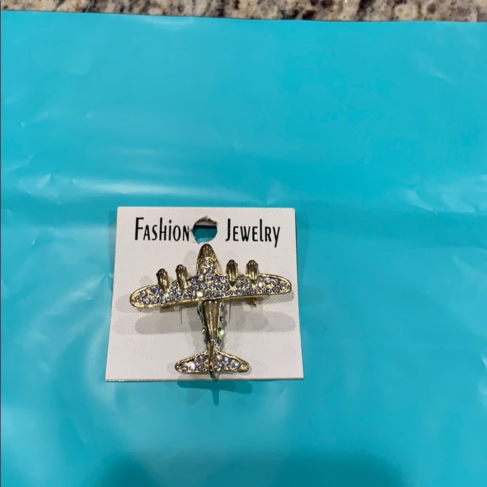 Large Airplane Brooch